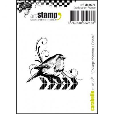 Carabelle Studio Cling stamp collage chevron oiseau